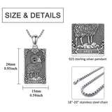 Sterling Silver Tarot Card 12 Zodiac Sign Pendant Necklace