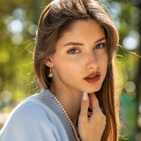 14K Gold Plated Cube Design with French Hook Drop Earring for Women