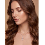 14K Gold Plated Birthstone Cross Necklace for Women  Protection Jewelry