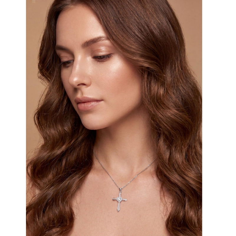 14K Gold Plated Birthstone Cross Necklace for Women  Protection Jewelry