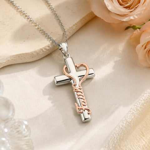 Sterling Silver Cross Pendant Necklace Gift for Anniversary Christmas
