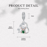 Sterling Silver 12 Month Birthstone Highland Cow Charm Beads
