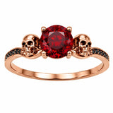 Sterling Silver 10K 14K 18K Gold Personalized Gothic Skull Ring Exquisite Spooky Jewelry for Halloween Lovers