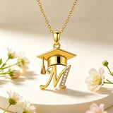 Initial  Graduation 14K Gold Plated Inspiring Grad Pendant Necklace Graduations Jewelry Gifts