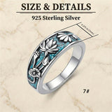 Sterling Silver Turquoise  Dragonfly Hummingbird Turtle Butterfly Mountain Celtic Knot Lotus Ring  Gifts for Women