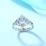 Sterling Silver Personalized Birthstone Engraved Ring