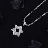 Sterling Silver Star of David Pendant Necklace for Men