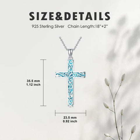 Sterling Silver Cross Pendant Necklace Christian Religious Jewelry Gifts for Anniversary