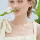 Sterling Silver Cross Bee Hummingbird Butterfly Dove Red Cardinal Pendant Necklace for Her