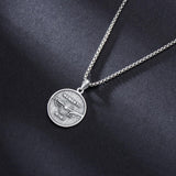 Sterling Silver Gothic Skull Memento Mori Pendant Necklace with Engraved Word