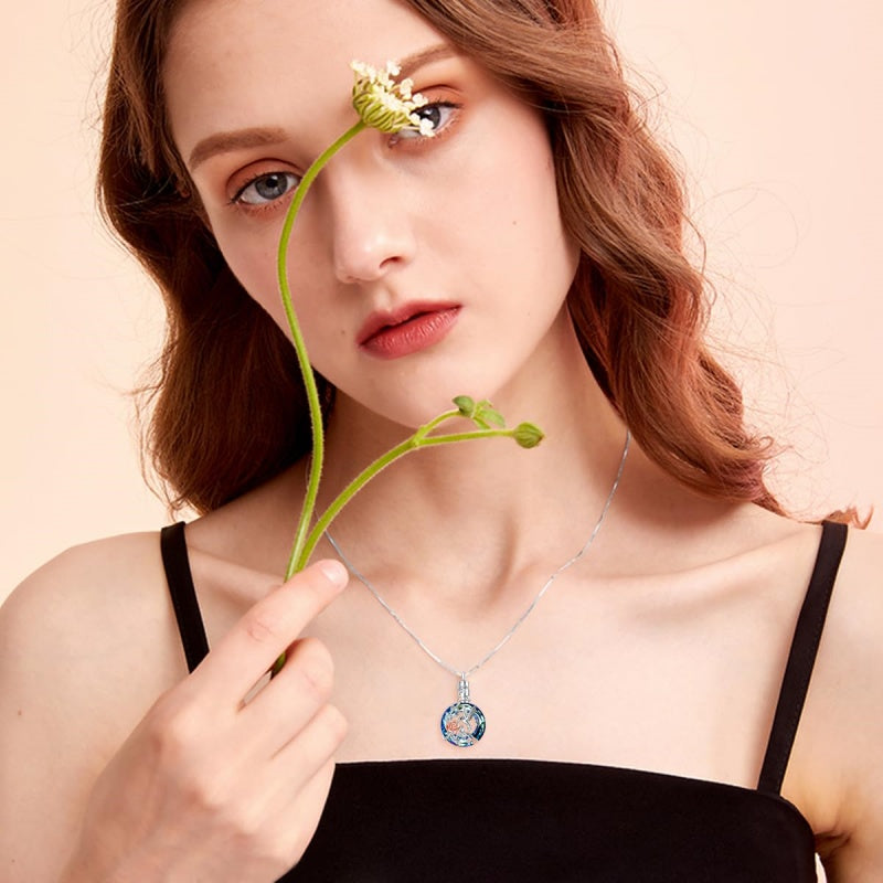 Sterling Silver Cross Hummingbird Cardinal  Rose Sunflower Urn  Necklace for Ashes Cremation Jewelry