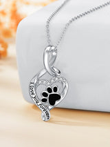 Pet Cremation Jewelry for Pet Ashes 925  Silver Pet Urn Necklace for Ashes Keepsake Memorial Ashes Necklace for Dog Pet