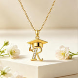 Initial  Graduation 14K Gold Plated Inspiring Grad Pendant Necklace Graduations Jewelry Gifts