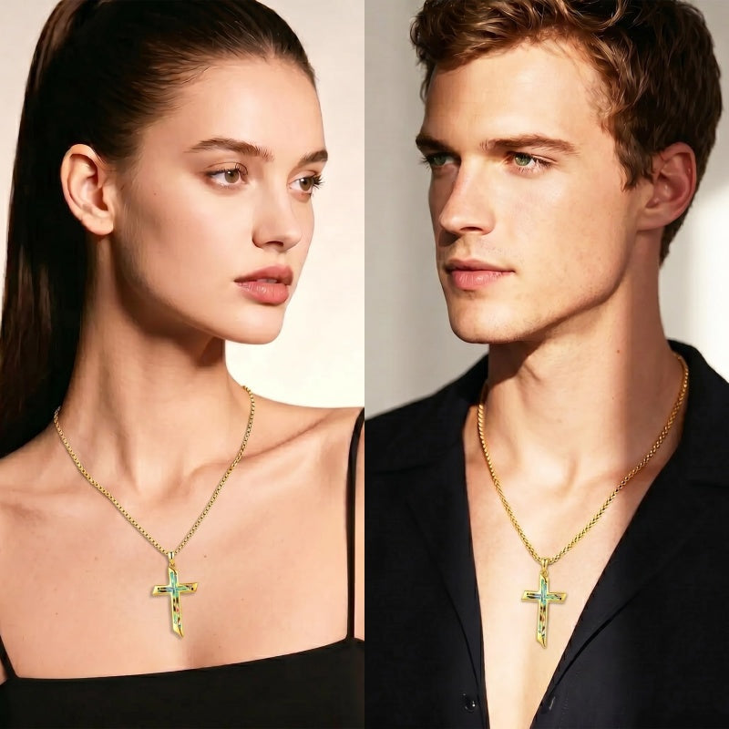 14K Gold Plated Cross Pendant Necklace Religious Confirmation Jewelry