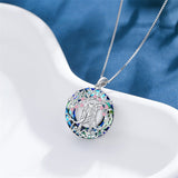 Sterling Silver Crystal Tree of Life Family Pendant Necklace for 1 to 5 Children