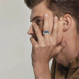 Sterling Silver 10K 14K 18K Gold Custom Birthstone Pattern Class Ring for Men