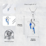 Sterling Silver Blue Jay Eagle Phoenix Owl Pendant Necklace for Women