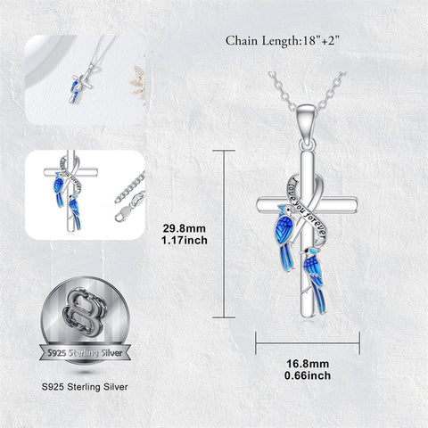 Sterling Silver Blue Jay Eagle Phoenix Owl Pendant Necklace for Women