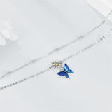 925 Sterling Silver Birthstone Dragonfly Anklet Butterfly Anklet Irish Celtic Jewelry for Women