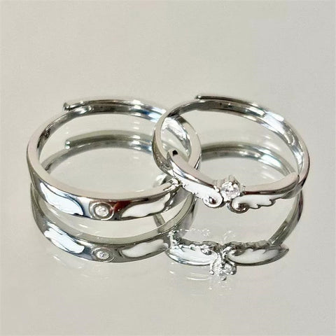 Copper Cubic Zirconia Wing Adjustable Couple Rings