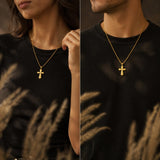 Cross Pendant Necklace  14K Gold Plated Christian Faith Jewelry