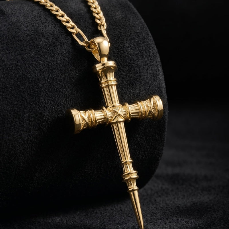 14K Gold Plated Cross Pendant necklace