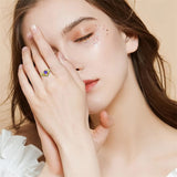 Sterling Silver 1CT Round Gemstone Engagement Wedding Bridal Anniversary Proposal Ring Set for Her