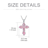 Sterling Silver Russian Eastern Orthodox Cross Pendant Necklace