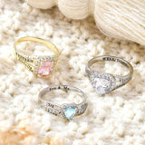 Copper Sterling Silver Personalized Birthstone High School College Class Ring Graduation Memorial Rings Gifts for Her