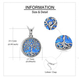 Sterling Silver Abalone Opal Shell Moss Agate Tree of Life Urn Necklaces for Ashes