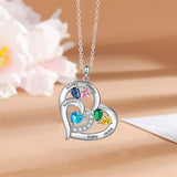 Sterling Silver Personalized Name Birthstone Mothers Necklace for Women