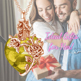 Sterling Silver Heart Crystal Rose Urn Necklaces for Ashes for Women