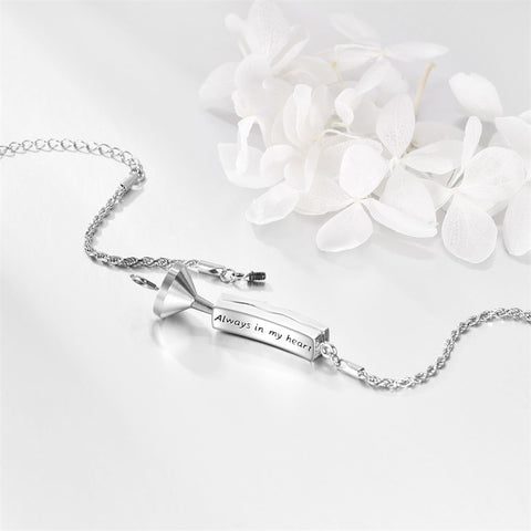 Sterling Silver Rose Butterfly Dragonfly Urn Bracelet for Ashes