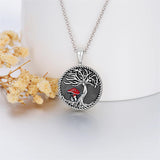 Sterling Silver Personalized Photo &Engraved Round Photo Necklace