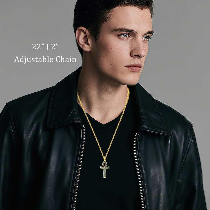 14K Gold Plated Cross Pendant Necklace Protection Jewelry Religious Gift