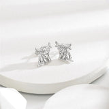 Sterling Sliver Highland Cow Stud  Dangle Earrings