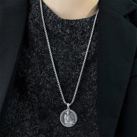 Sterling Silver Spartan Pendant Necklace