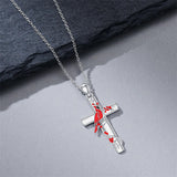 Sterling Silver Cross Bee Hummingbird Butterfly Dove Red Cardinal Pendant Necklace for Her
