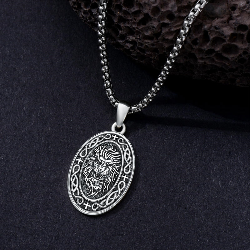 Sterling Silver Dragon Eagle Lion Tiger Wolf Pendant Necklace