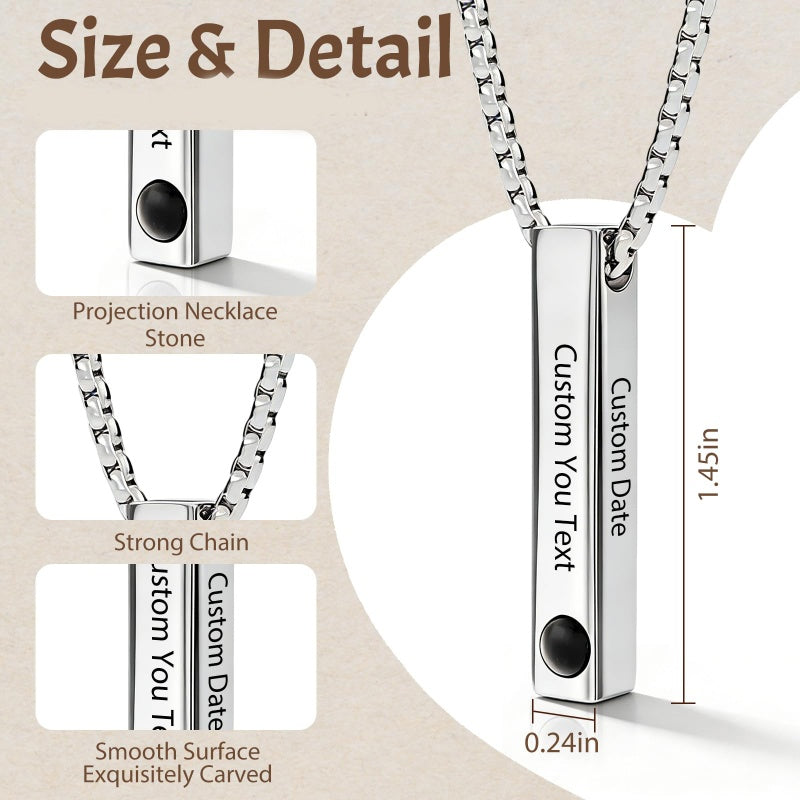 14K Gold Plated Personalized Photo Projection Necklace Christmas Birthday Valentine's Day Memorial Gift