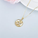 14K Gold Moissanite Dolphin Pendant Necklace