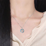 Sterling Silver Blue Crystal Tree of Life Father Daughter Mother Daughter Sister Pendant Necklace