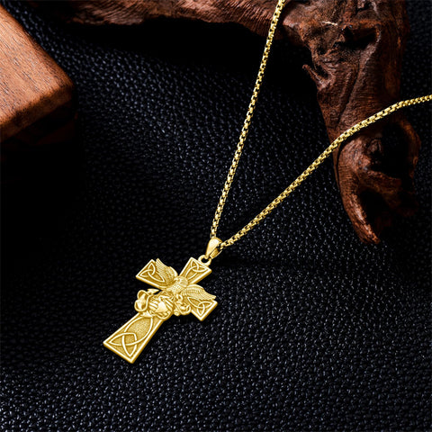 Sterling Silver Marines Cross Pendant Necklace for Men