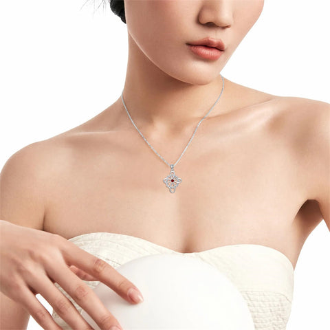Sterling Silver 12 Birthstones Twisted Cross Necklace for Women