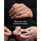 Sterling Silver Turquoise Adjustable  Rings for Women