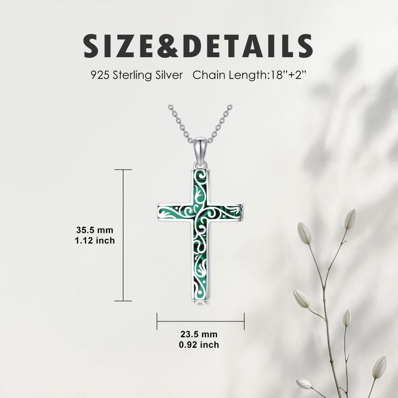 Sterling Silver Cross Pendant Necklace Christian Religious Jewelry Gifts for Anniversary
