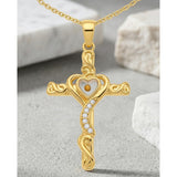 14K Plated Gold Cross Pendant Crucifix Necklace Christian Jewelry Baptism Religious Faith