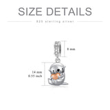 Sterling Silver Otter/Squirrel/Elephant/Axolotl Bracelet Charm Animal Charm Bead for Women