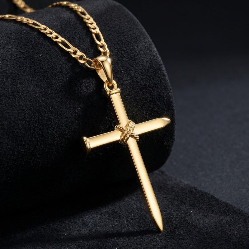 14K Gold Plated Cross Pendant necklace