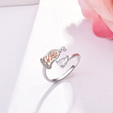 Beauty and the Beast Rose Ring Birthstone Rings for Women925  Silver Adjustable Rose Rings Jewelry Gifts for Women